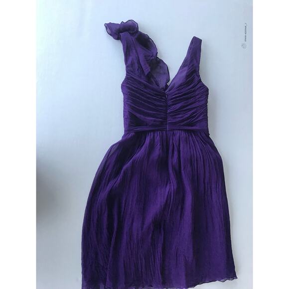 J.Crew Serena Silk Chiffon Dress Purple Size 4 - Picture 11 of 11